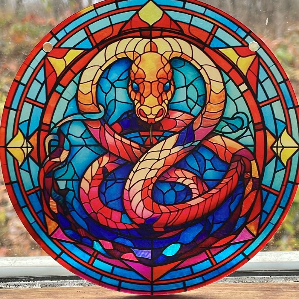 Suncatcher Acrylic Snake Mythical Creature Decorative Window Home Decor